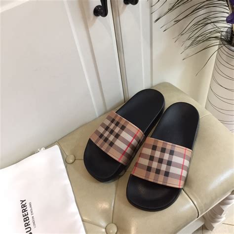 mens burberry slippers|burberry slippers price.